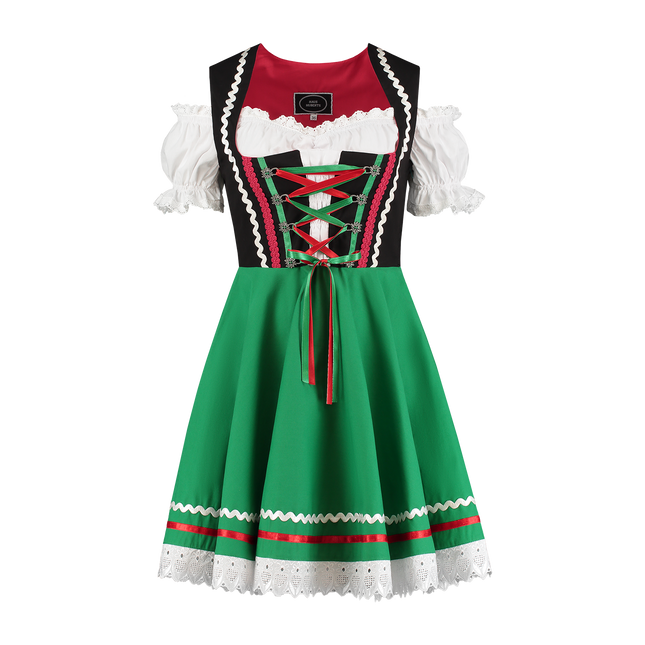 Oktoberfest Dirndl Jurk Oktoberfest Zwart Groen Dames 2 Delig