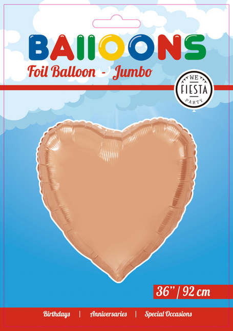 Helium Ballon Hart Rose Goud XL Leeg 92cm