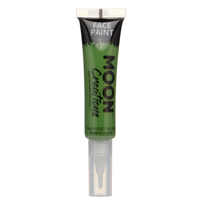 Moon Creations Face Paint with Brush Applicator Green 15ml