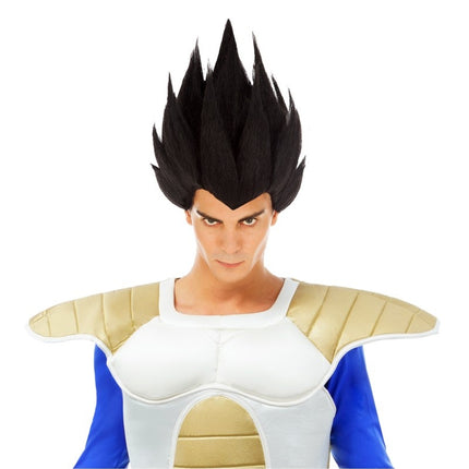 Vegeta Saiyan Pruik Zwart Dragon Ball Z