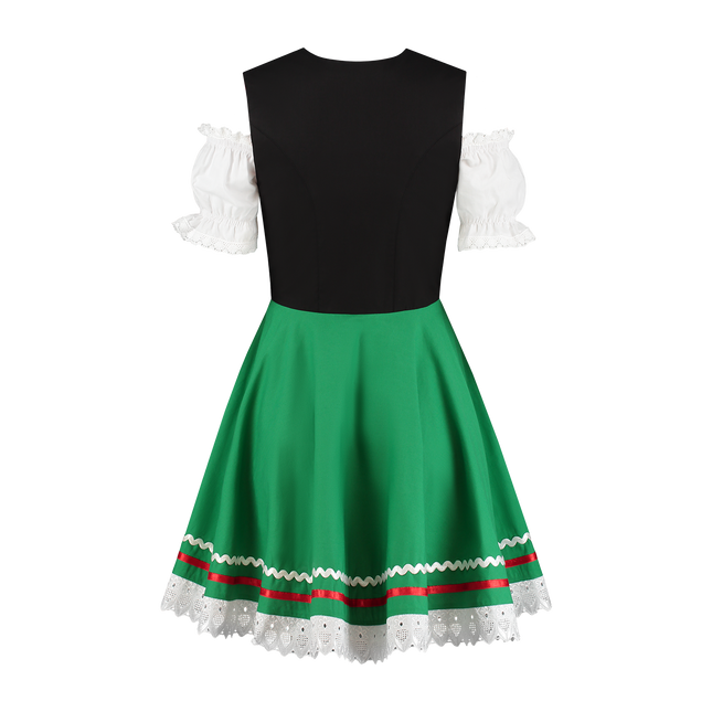 Oktoberfest Dirndl Jurk Oktoberfest Zwart Groen Dames 2 Delig