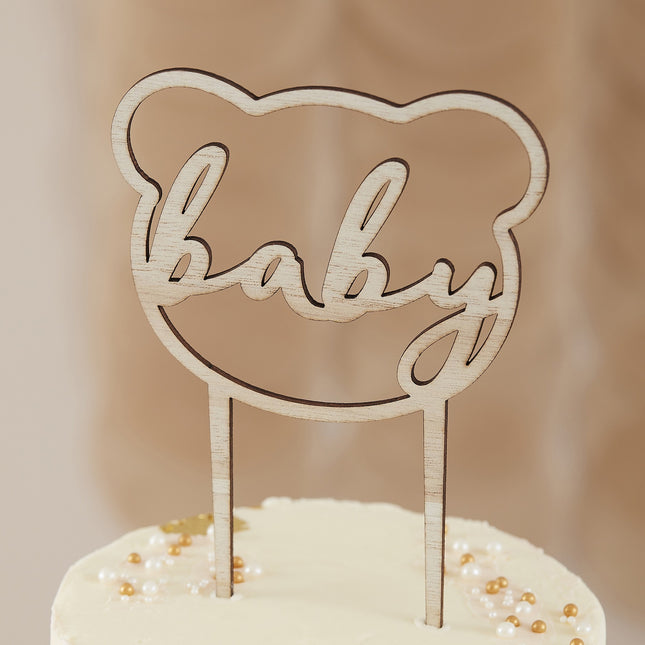 Taarttopper Baby Hout 16cm