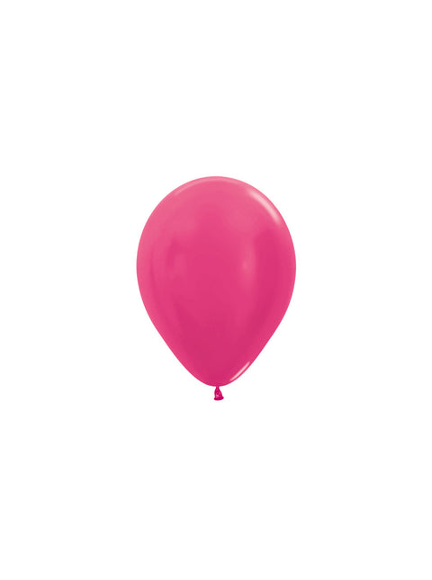 Ballonnen Metallic Fuchsia 12cm 50st