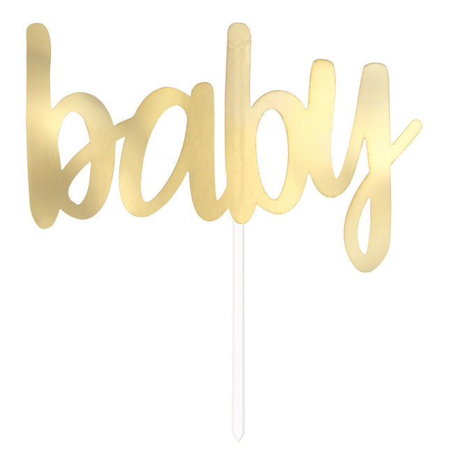 Taarttopper Baby Goud 15cm