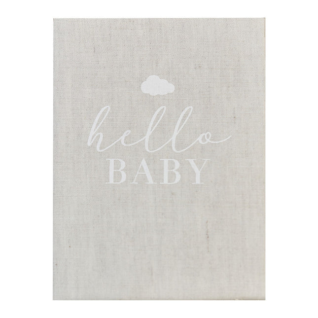 Grijze Gastenboek Hello Baby 16cm