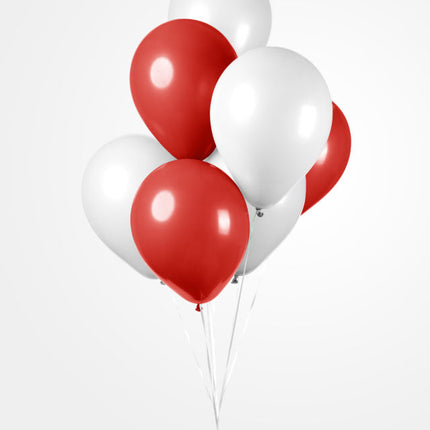 Rood Witte Ballonnen 30cm 10st