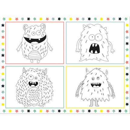 Monster Placemats Kleurplaat Bash 6st