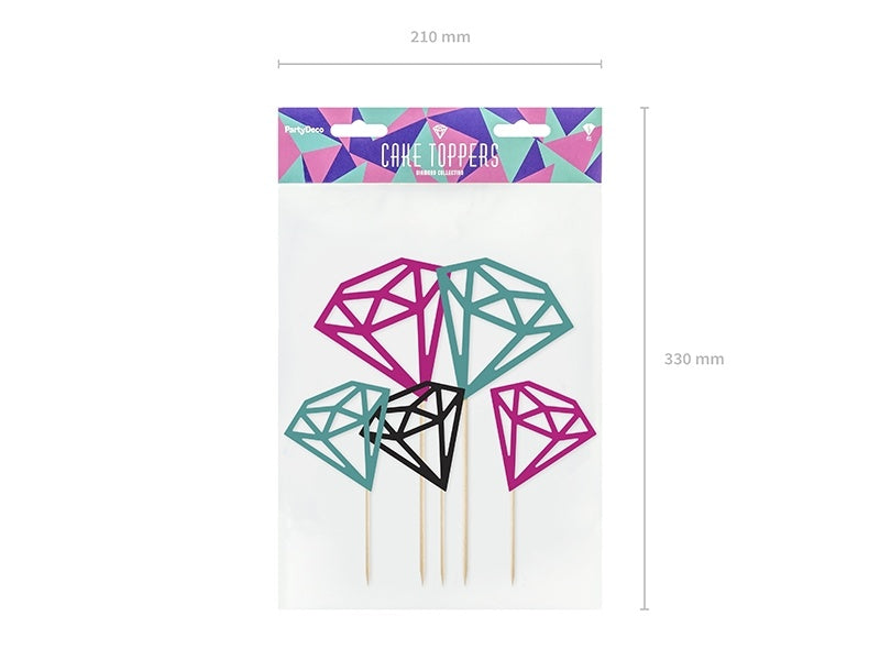 Cupcake Toppers Diamant 25,5cm 5st