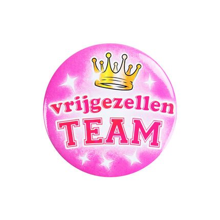 Button Vrijgezellen Team Vrouw 5,5cm