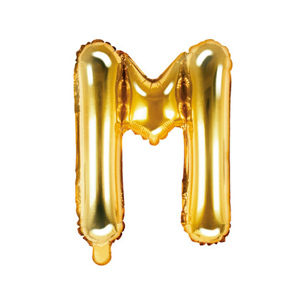 Folie Ballon Letter M Goud Leeg 35cm