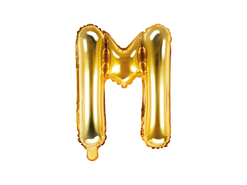 Folie Ballon Letter M Goud Leeg 35cm