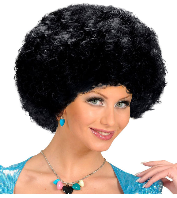 Zwarte Pruik Unisex Afro