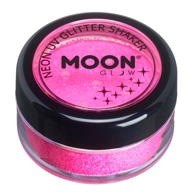 Moon Glow Neon UV Glitter Shakers Hot Pink 5g