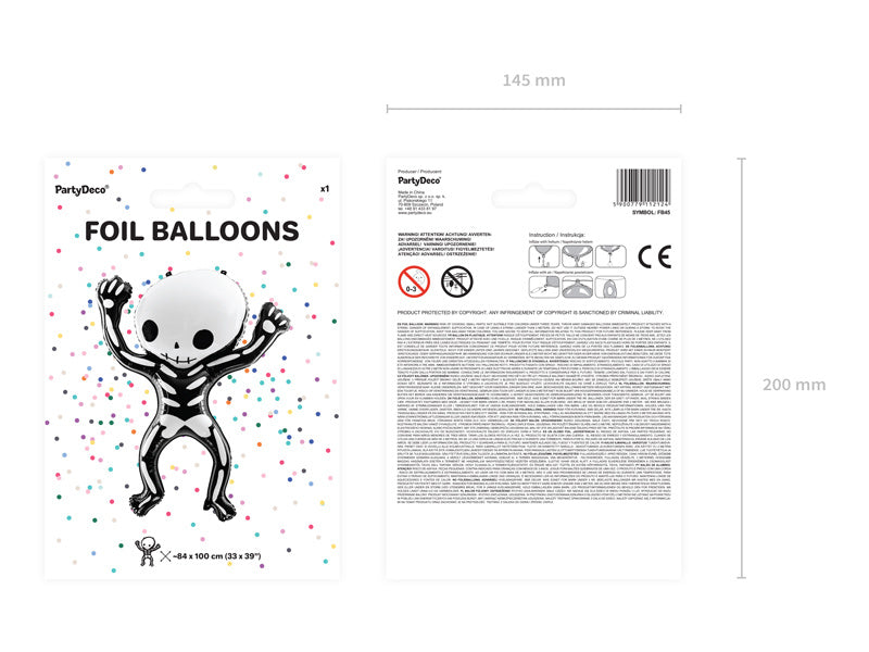 Halloween Helium Ballon Skelet 1m