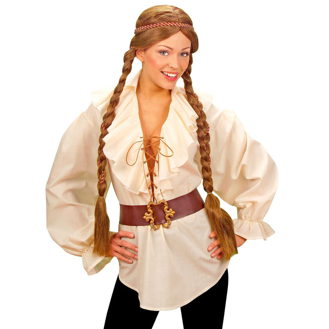 Beige Blouse Dames Piraten/Renaissance