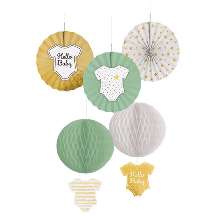 Hangdecoratie Hello Baby 5 delig