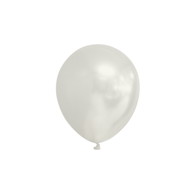 Witte Ballonnen Metallic 13cm 100st