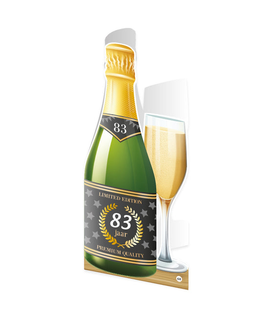 Champagne Kaart 83 Jaar 18cm