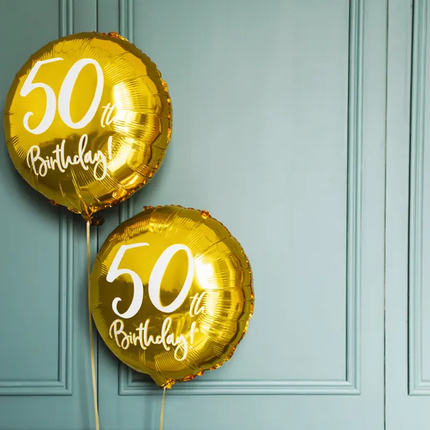 Helium Ballon 50Th Birthday Goud Leeg 45cm