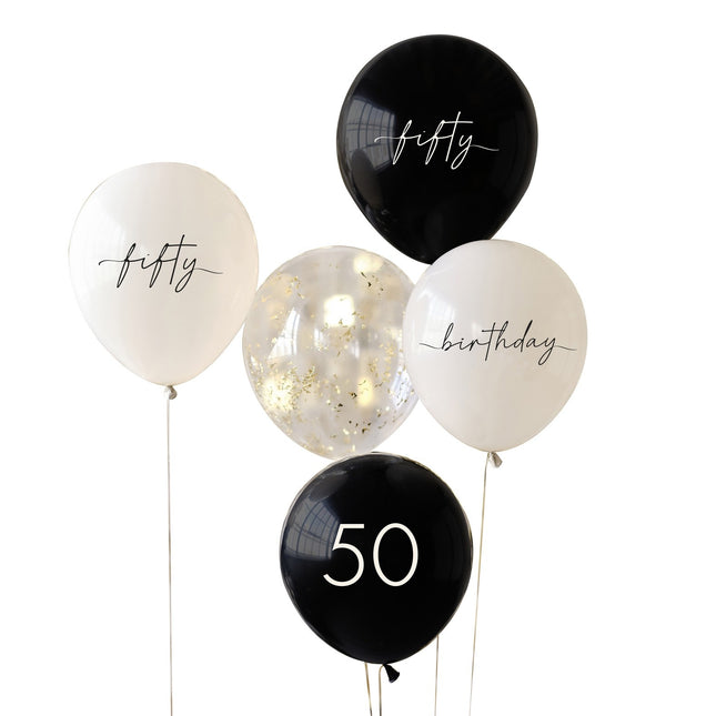 Ballonnen Set 50 Jaar 30cm 5st