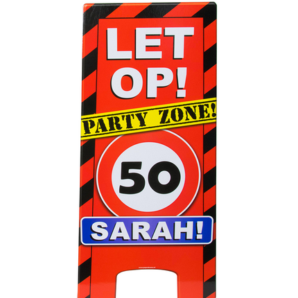 Sarah Warning Sign 50 Jaar 62,5cm