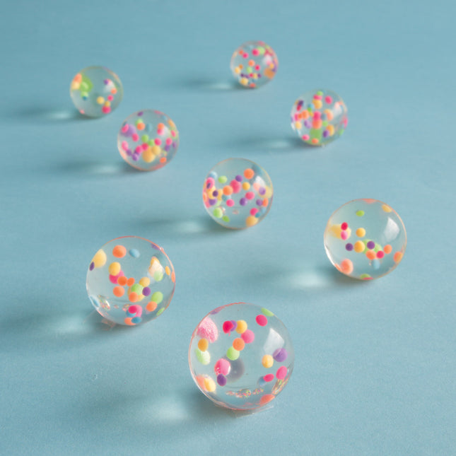 Uitdeelcadeautjes Stuiterballen Confetti 3cm 8st