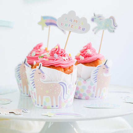 Unicorn Cupcake Toppers Rainbows 12 delig