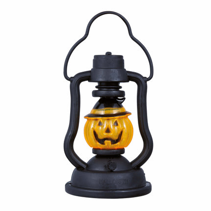 Zwart Oranje Halloween Tafeldecoratie Pompoen Lantaarn 10cm