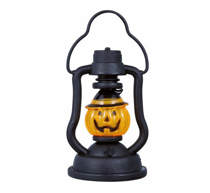 Zwart Oranje Halloween Tafeldecoratie Pompoen Lantaarn 10cm