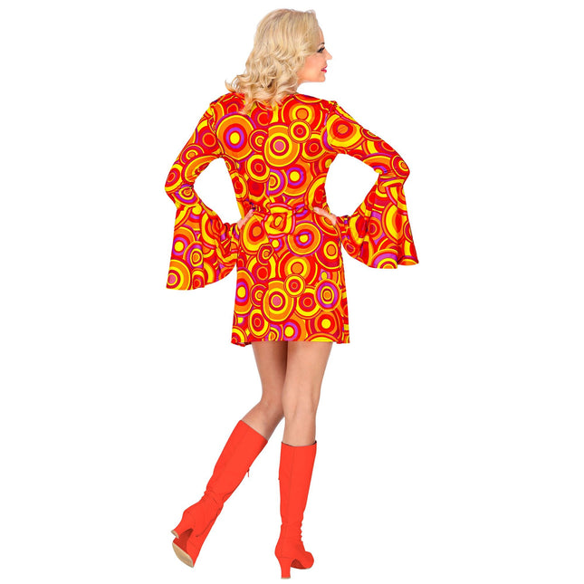 Disco 70S Jurk Oranje Dames