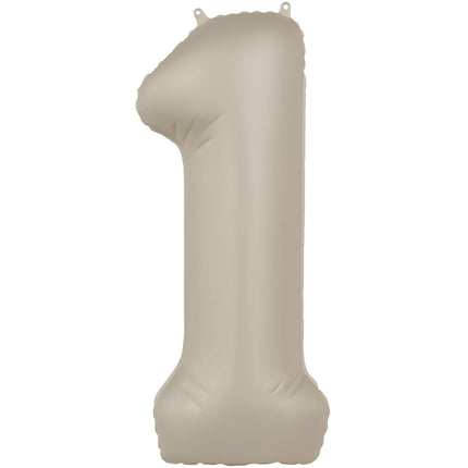 1 Jaar Cijfer Ballon Nude Mat 86cm