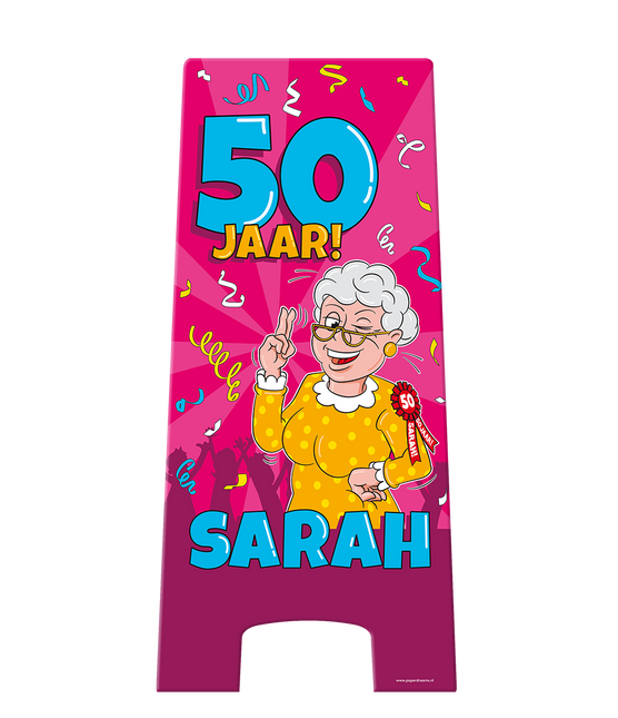 Warning Sign Sarah Cartoon 58cm