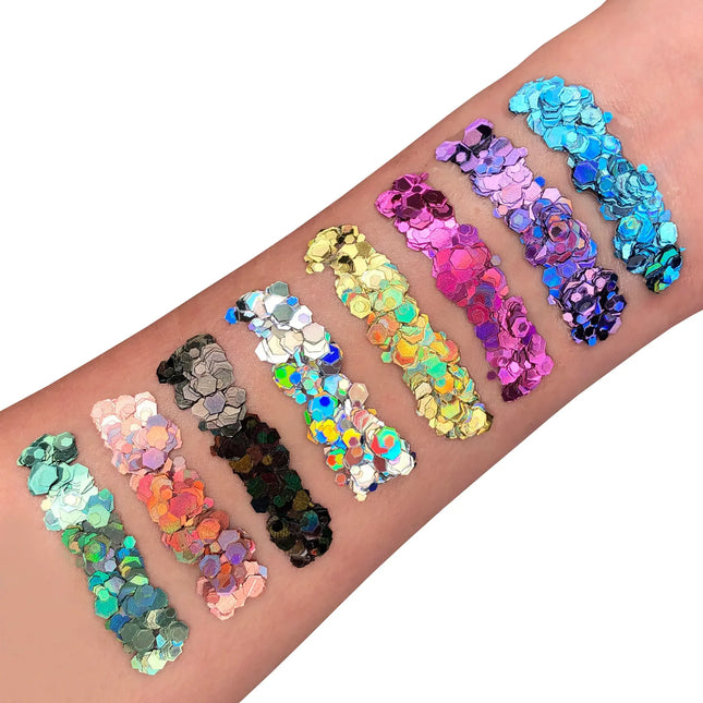 Moon Glitter Holographic Chunky Glitter Gel Blue 12ml