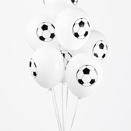 Witte Voetbal Ballonnen 30,5cm 8st