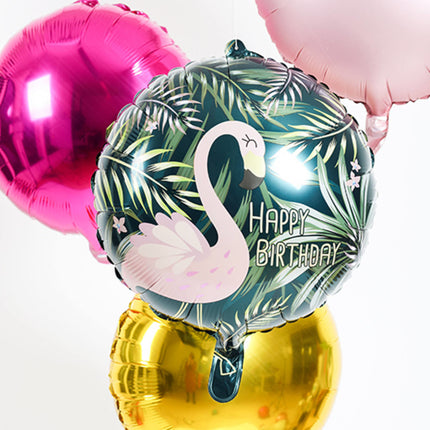 Helium Ballon Happy Birthday Flamingo Leeg 45cm