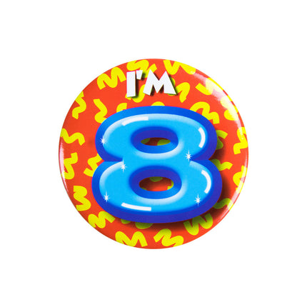 I'm 8 Button 8 Jaar 5,5cm