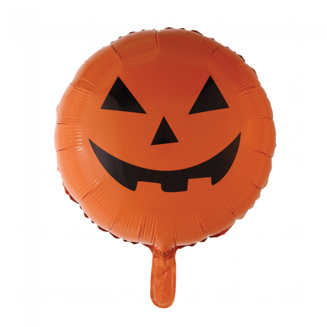 Halloween Helium Ballon Pompoen 45cm leeg