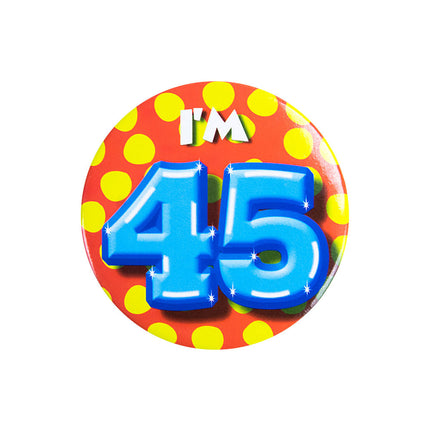 I'm 45 Button 45 Jaar 5,5cm