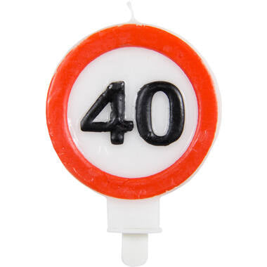 Kaars 40 Jaar Verkeersbord