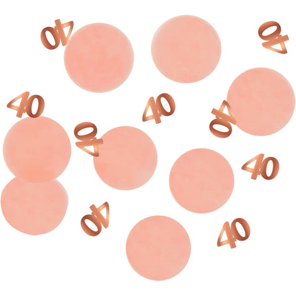 Tafelconfetti 40 Jaar Rose Goud 2,4cm 25gr