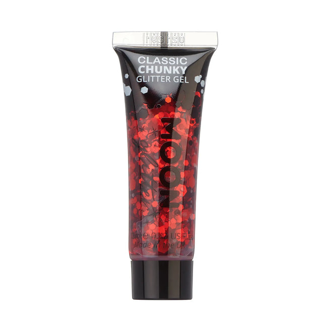 Moon Glitter Classic Chunky Glitter Gel Red 12ml