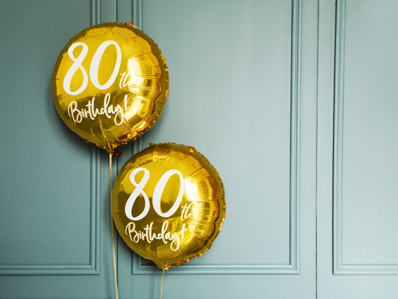 Helium Ballon 80Th Birthday Goud Leeg 45cm