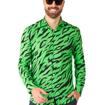 Tijger Groen Overhemd Heren OppoSuits