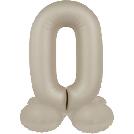 0 Jaar Cijfer Ballon Nude Mat 41cm