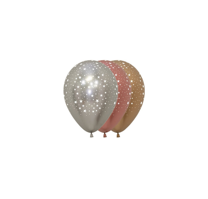 Ballonnen Stars Reflex Mix 12cm 50st