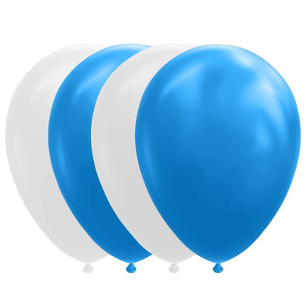 Wit Blauwe Ballonnen 30cm 10st