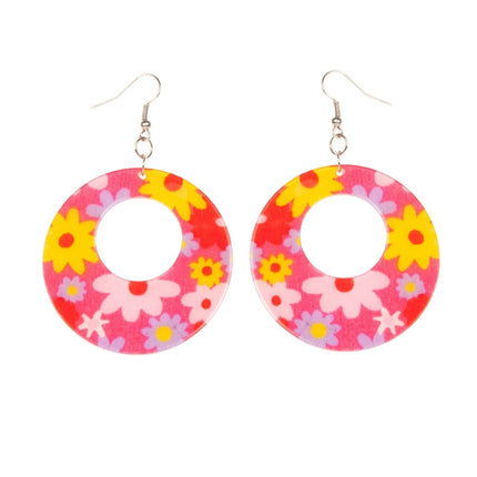 Neon Roze Hippie Oorbellen