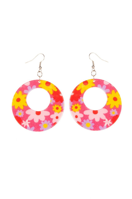 Neon Roze Hippie Oorbellen