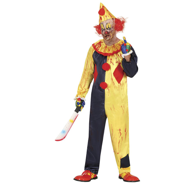 Killer Clown Halloween Kostuum Heren Geel