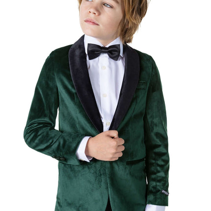 Donkergroen Velvet Blazer Jongen OppoSuits